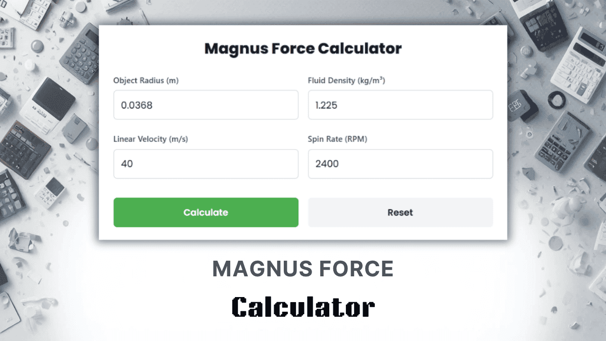 Magnus Force Calculator