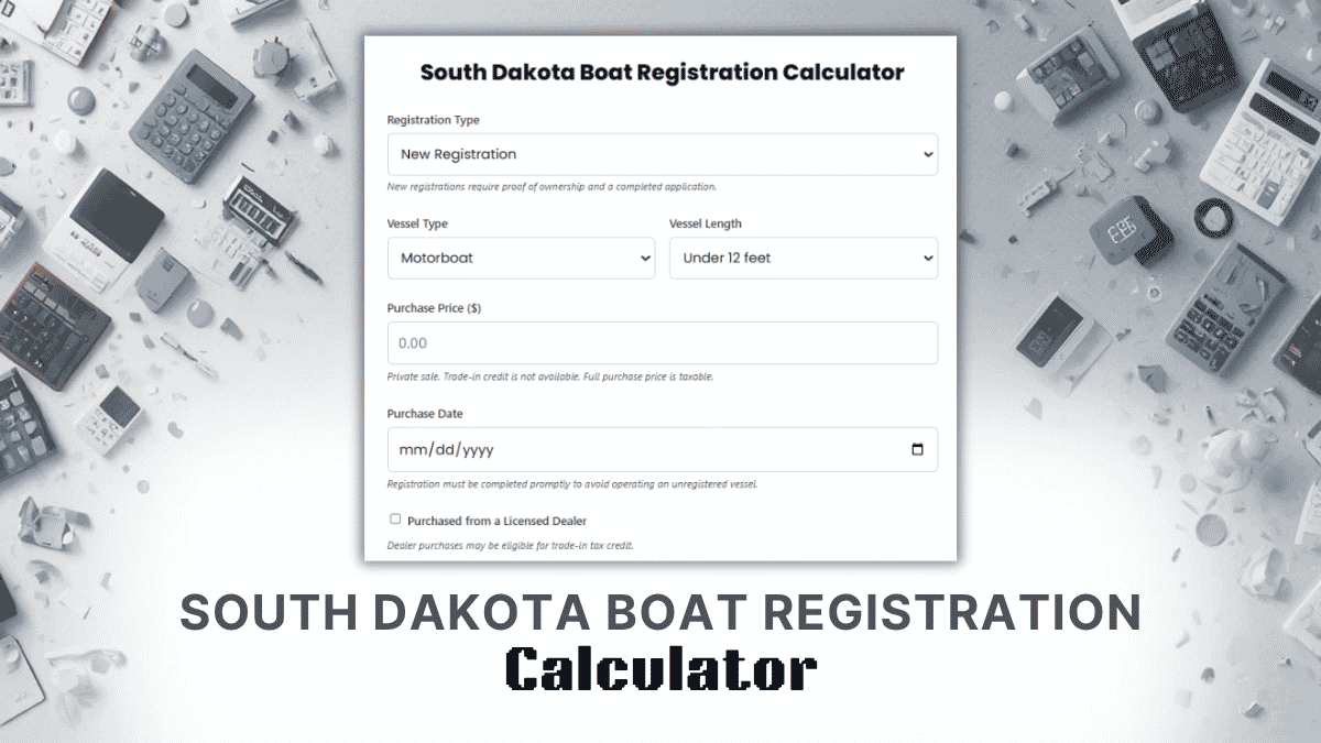 South Dakota Boat Registration Calculator