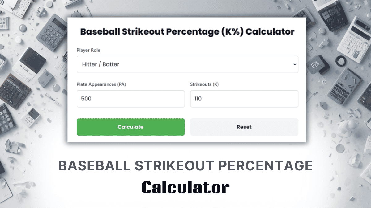 Baseball Strikeout Percentage Calculator