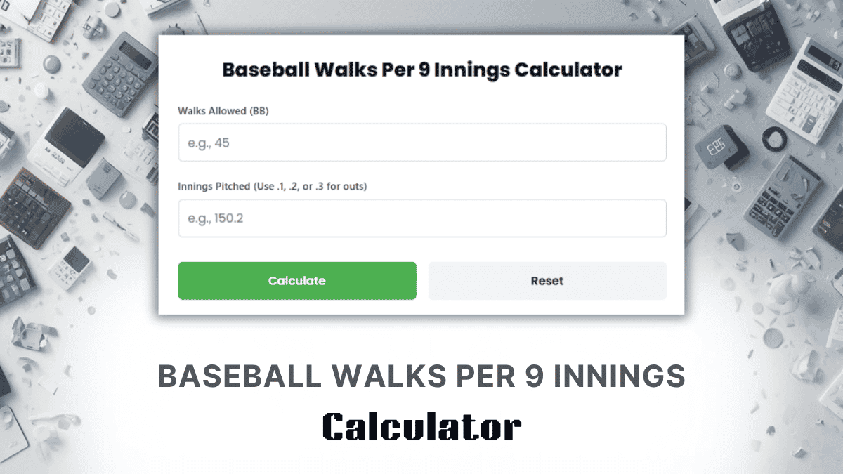 Baseball Walks Per Innings Calculator