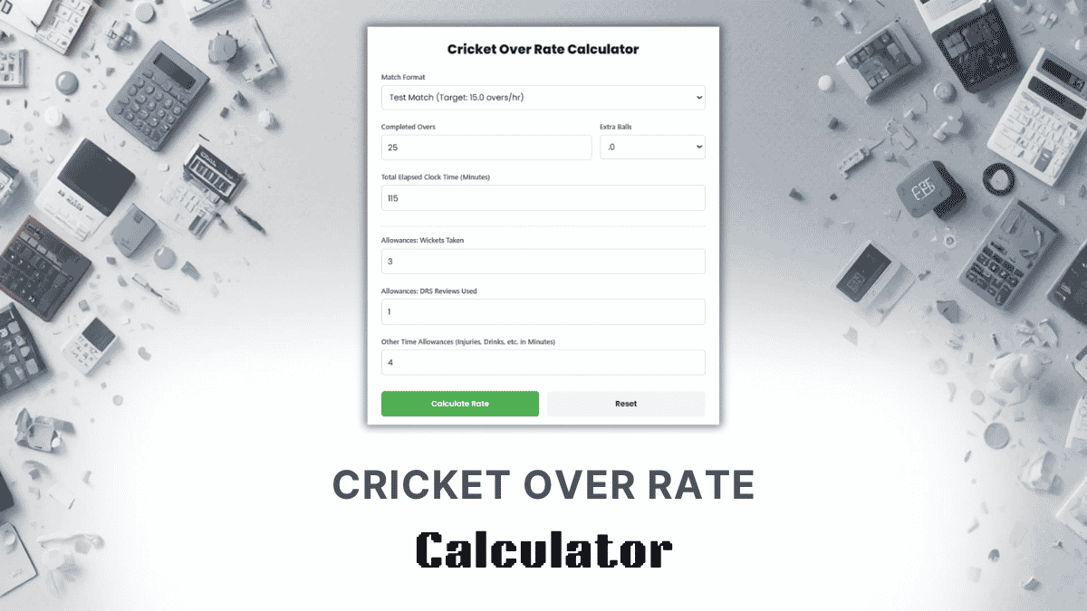 Cricket Over Rate Calculator
