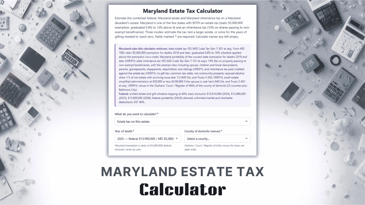 Maryland Estate Tax Calculator