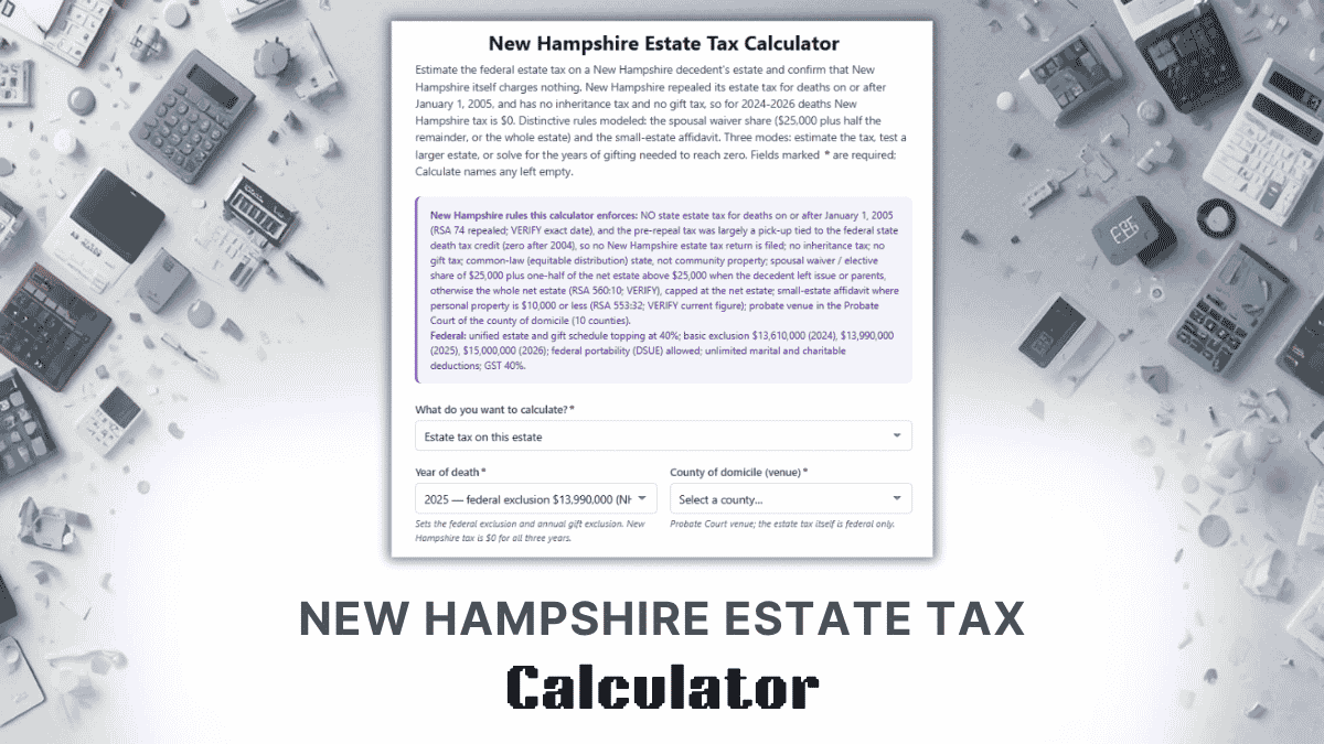 New Hampshire Estate Tax Calculator