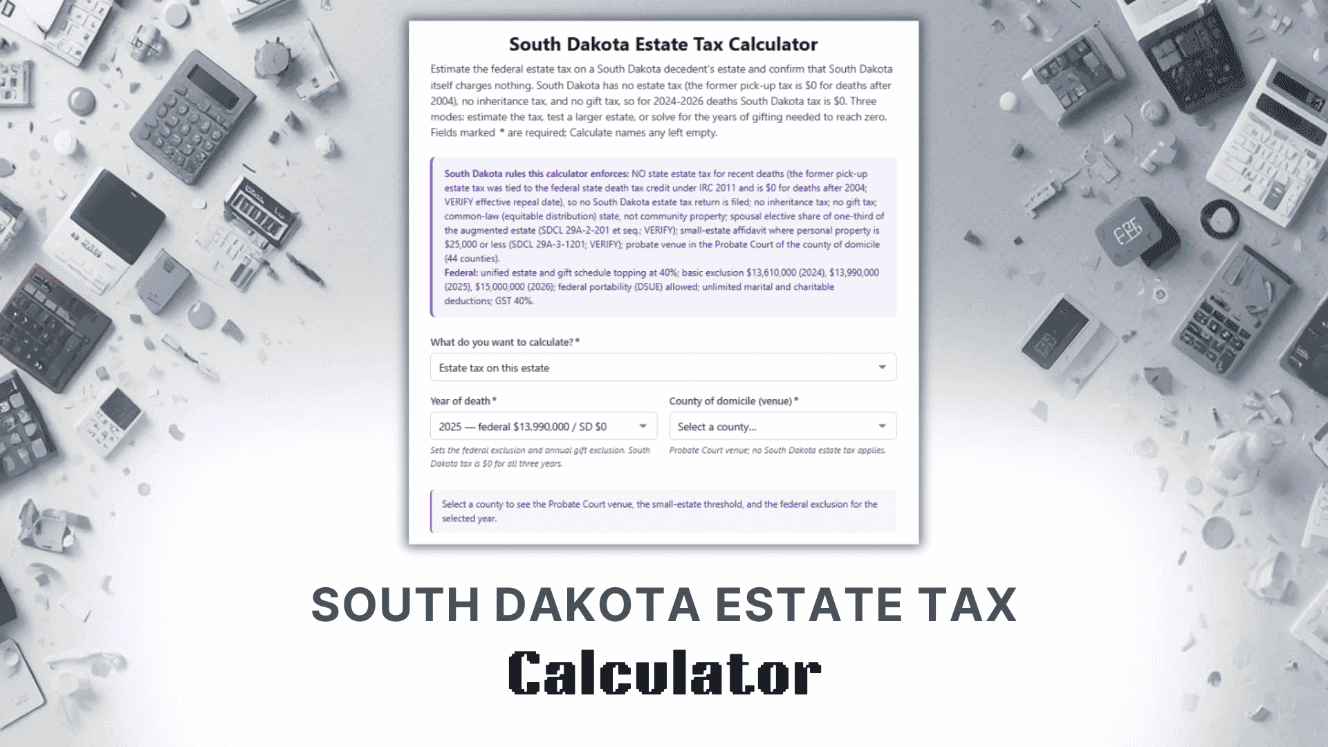 South Dakota Estate Tax Calculator