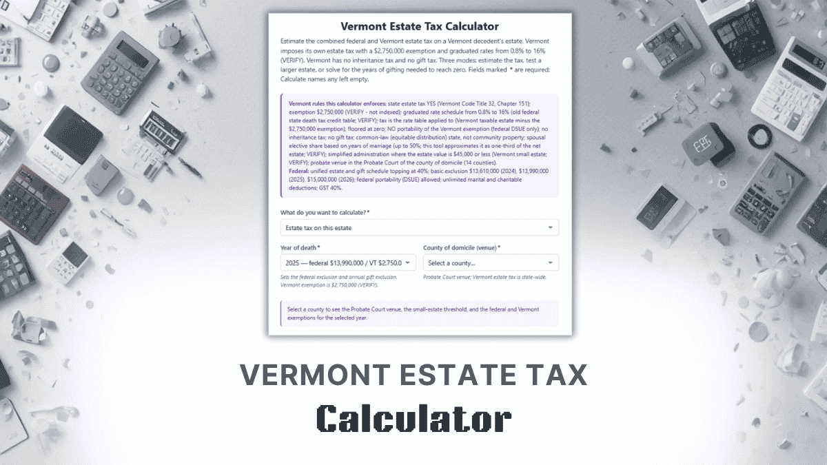 Vermont Estate Tax Calculator