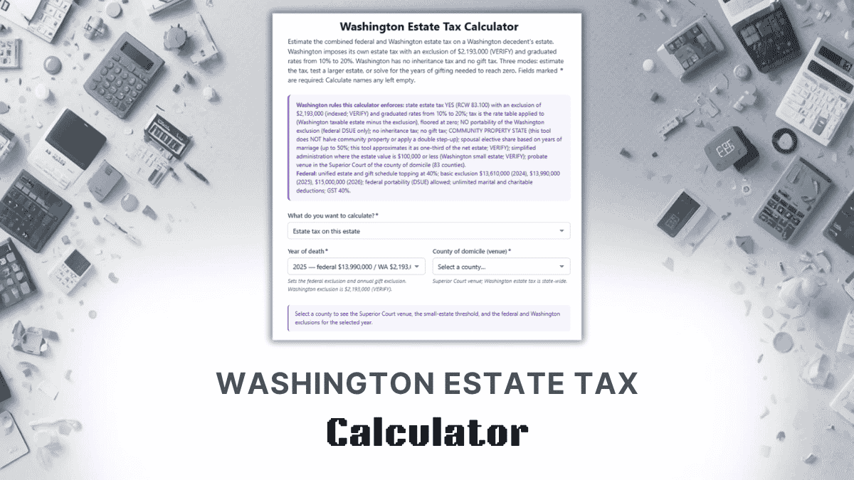Washington Estate Tax Calculator