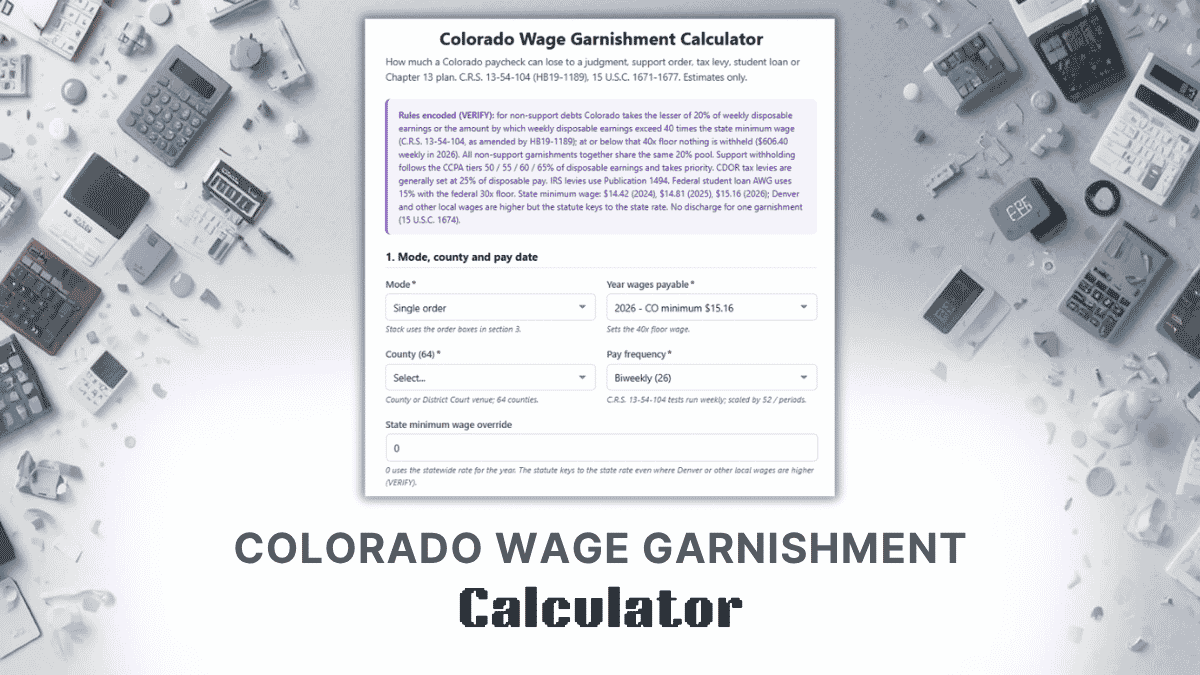 Colorado Wage Garnishment Calculator