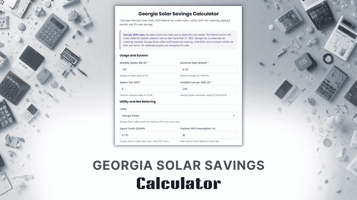 Georgia Solar Savings Calculator
