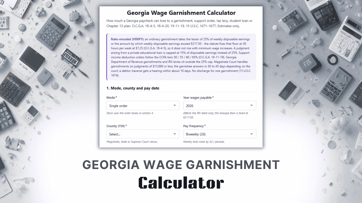 Georgia Wage Garnishment Calculator