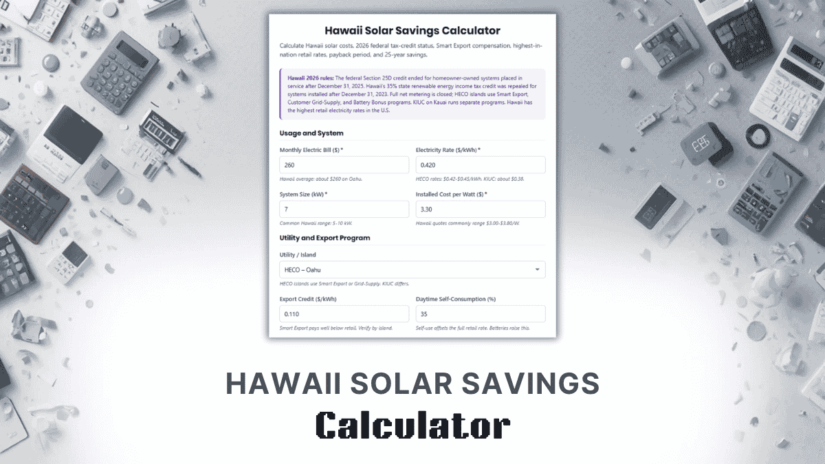 Hawaii Solar Savings Calculator