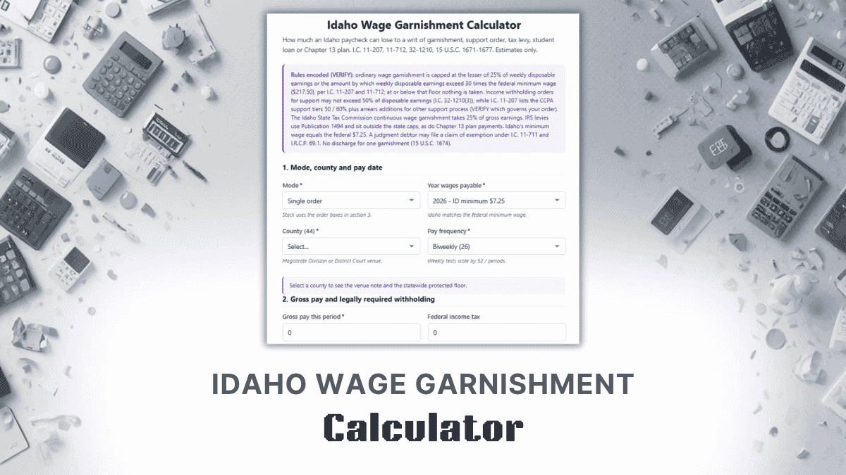Idaho Wage Garnishment Calculator