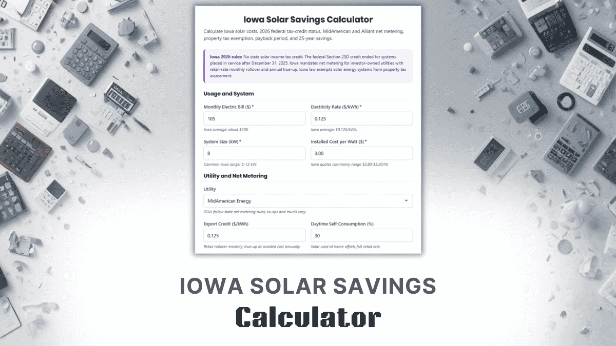 Iowa Solar Savings Calculator