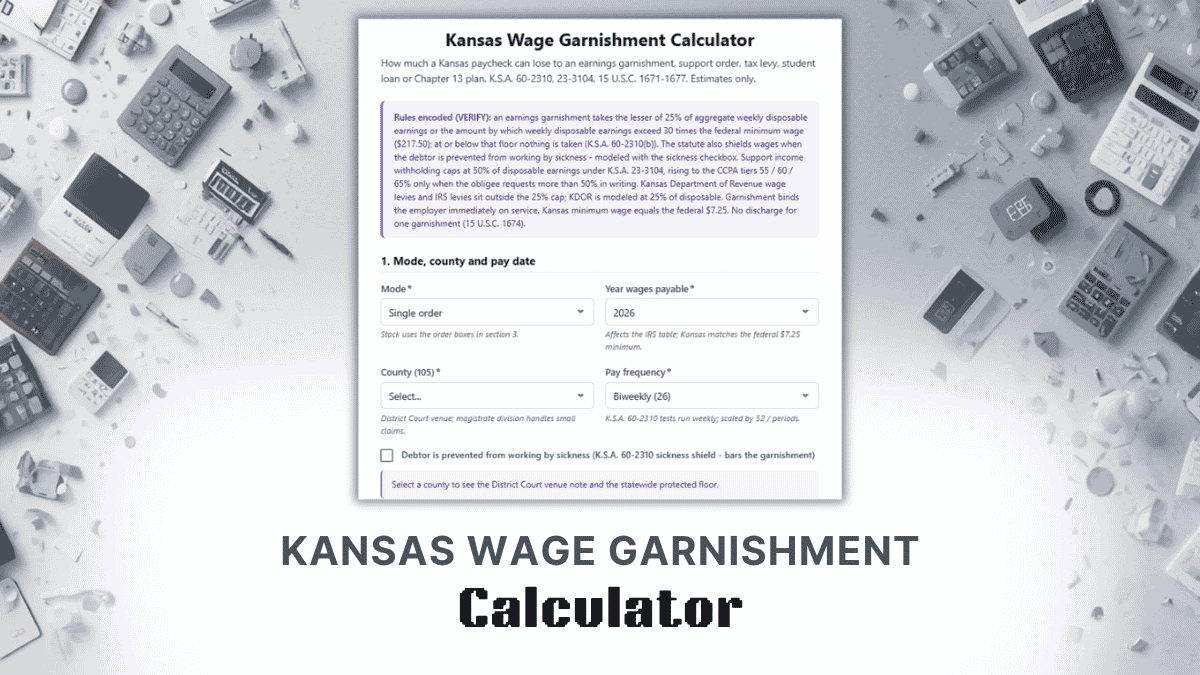 Kansas Wage Garnishment Calculator