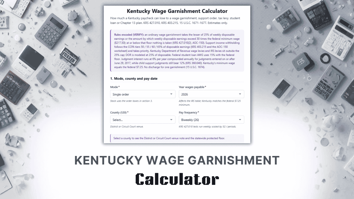 Kentucky Wage Garnishment Calculator