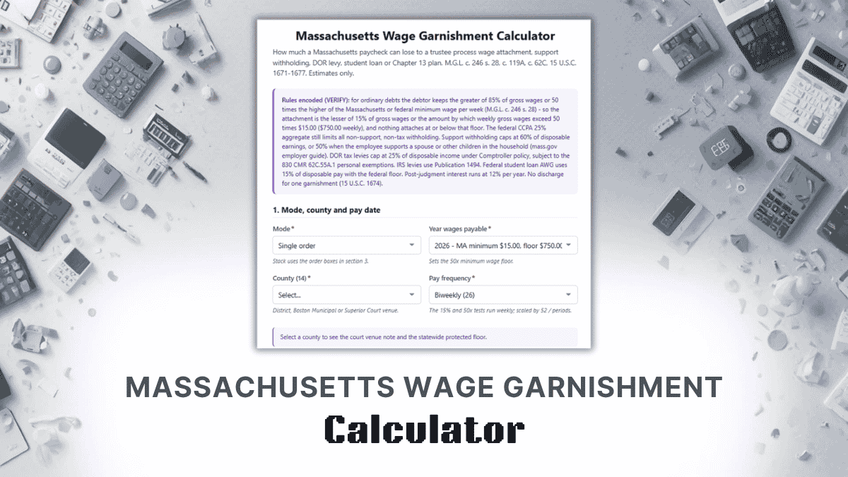 Massachusetts Wage Garnishment Calculator