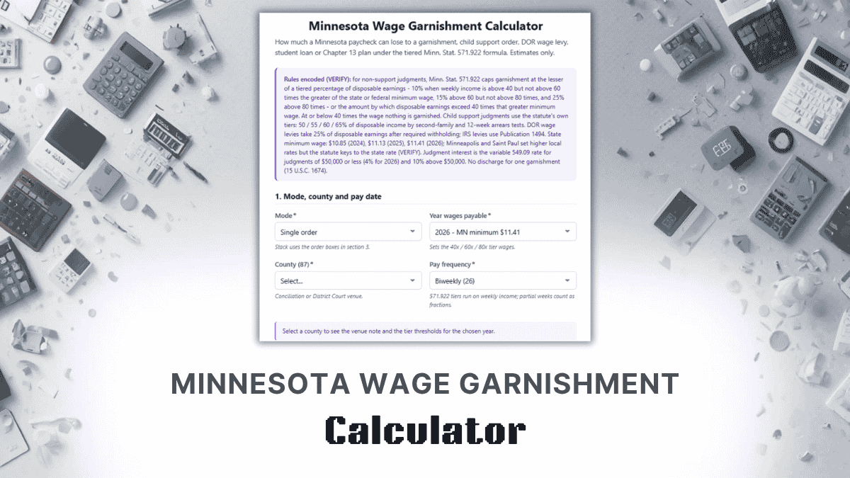 Minnesota Wage Garnishment Calculator