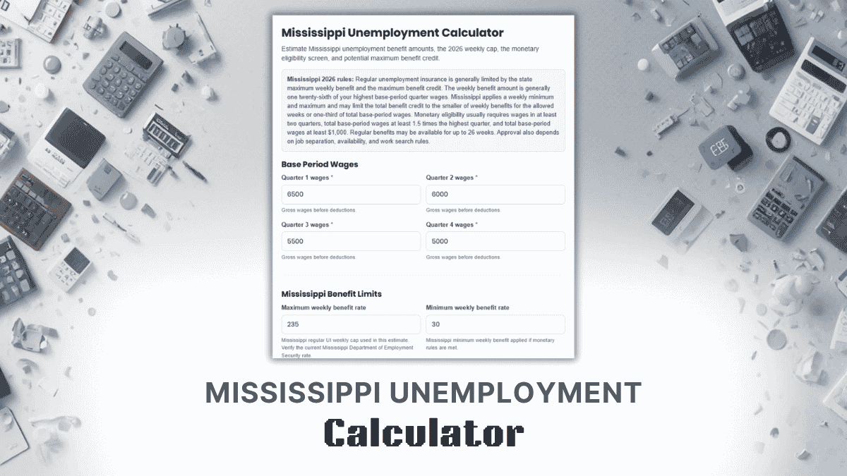 Mississippi Unemployment Calculator