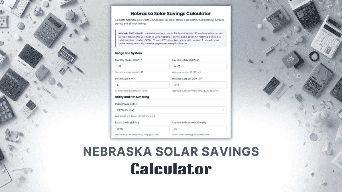 Nebraska Solar Savings Calculator