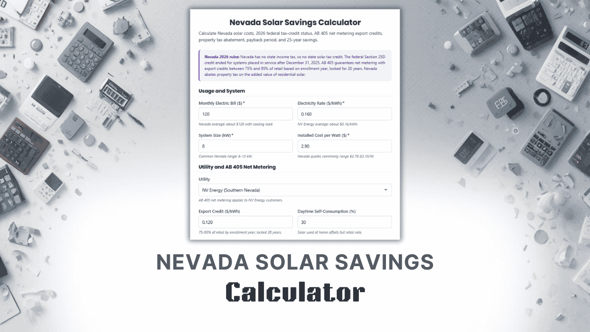 Nevada Solar Savings Calculator