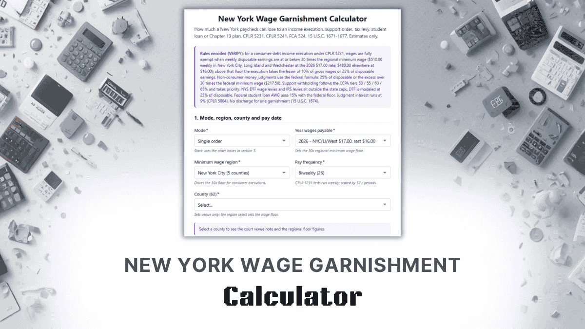 New York Wage Garnishment Calculator