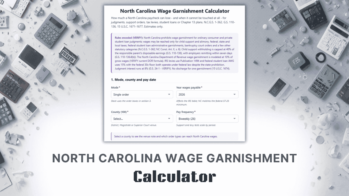 North Carolina Wage Garnishment Calculator