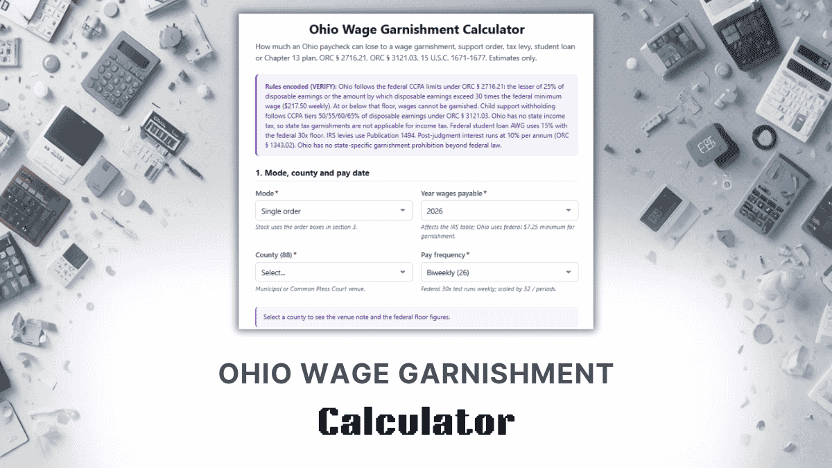 Ohio Wage Garnishment Calculator