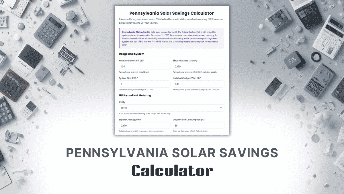 Pennsylvania Solar Savings Calculator