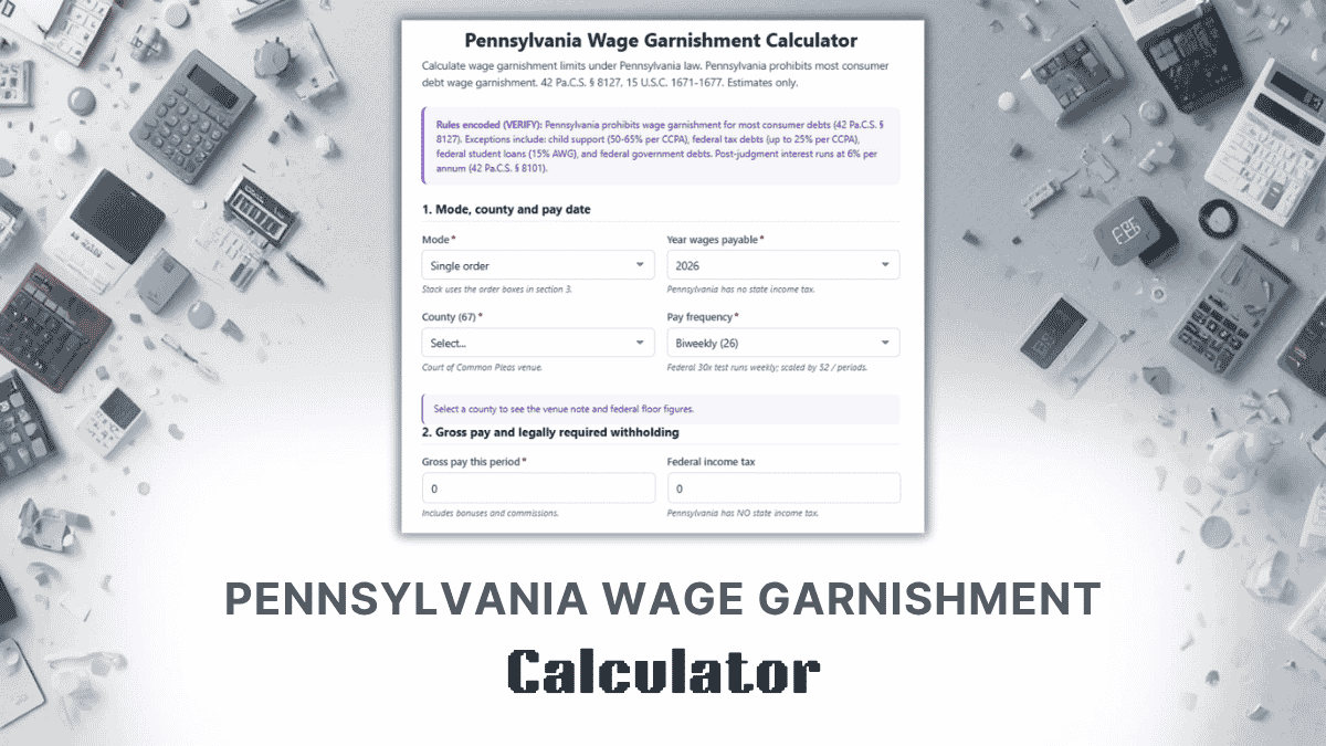 Pennsylvania Wage Garnishment Calculator