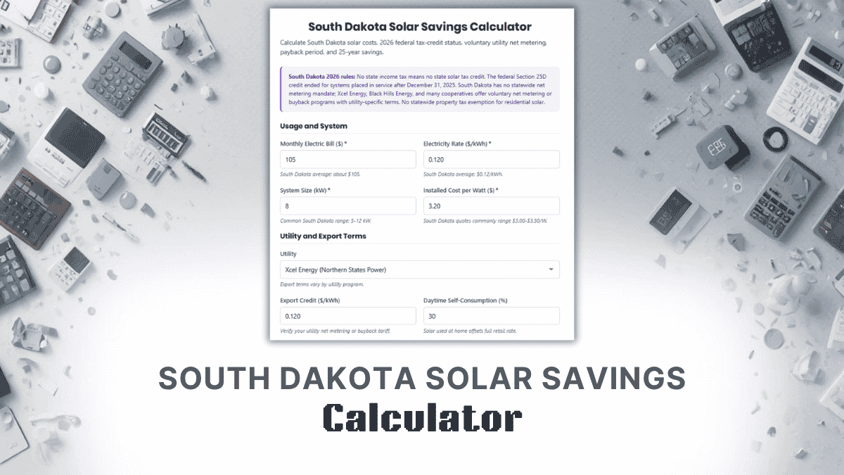 South Dakota Solar Savings Calculator