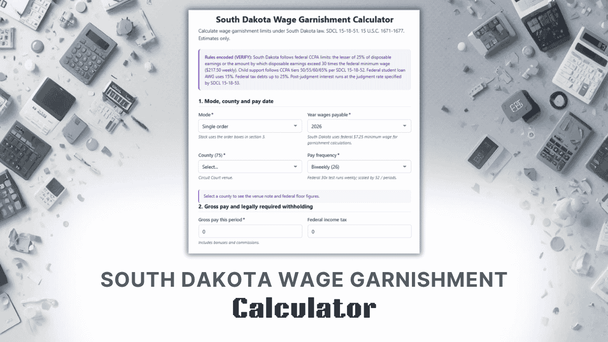 South Dakota Wage Garnishment Calculator