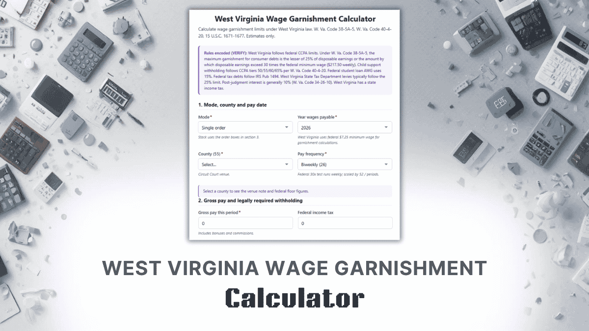 West Virginia Wage Garnishment Calculator