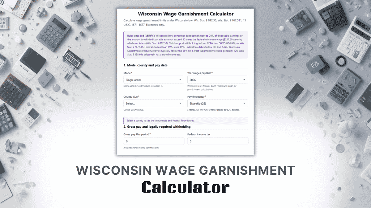 Wisconsin Wage Garnishment Calculator